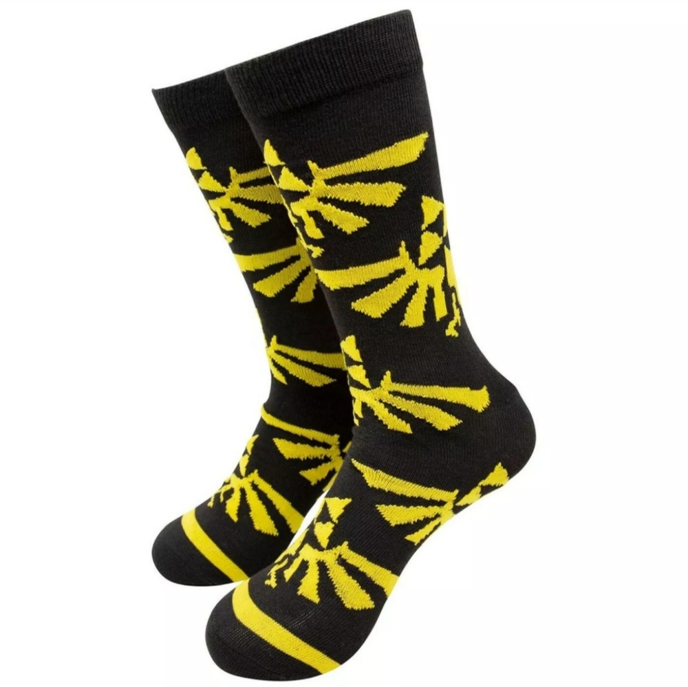 Nintendo Legend of Zelda Black Crew Socks SZ 10-13